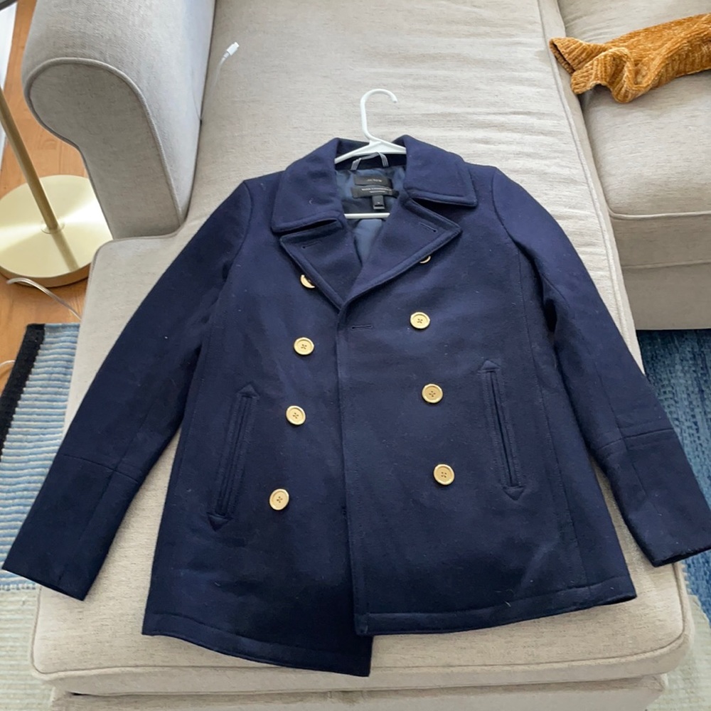 J crew Wool Cashmere Navy Peacoat Size 4